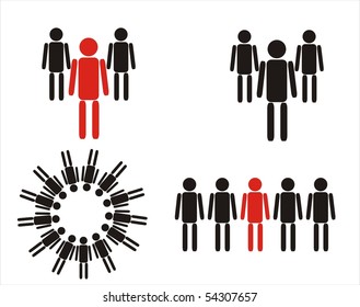 Schematic icons set people.
