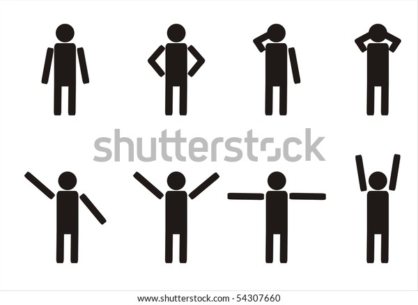 Schematic Icons Set People Stock Vector (Royalty Free) 54307660