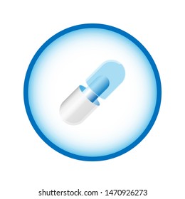 Schematic illustration of microencapsulation technology. Medical illustration, vector icon