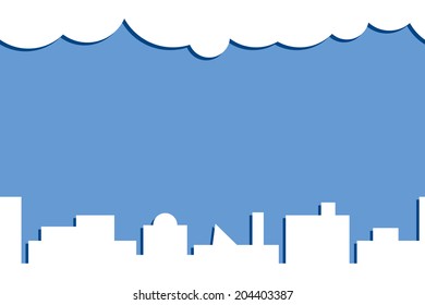 Schematic illustration of a modern city. Horizontal seamless background (EPS 8)
