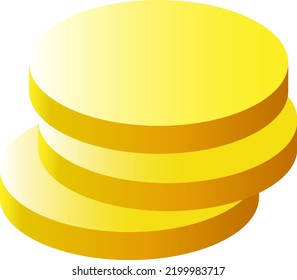 schematic image of gold coins on a white background, vector drawing