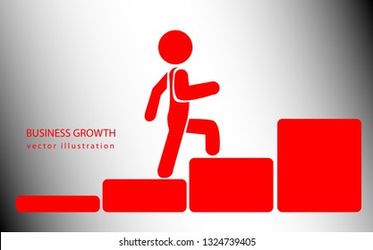 A schematic image of a man climbing the corporate ladder, a symbol of professional growth.