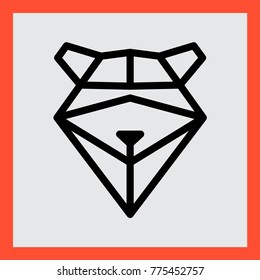 schematic linear raccoon muzzle for company brand