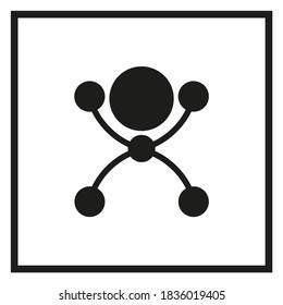 Schematic little men with hands up