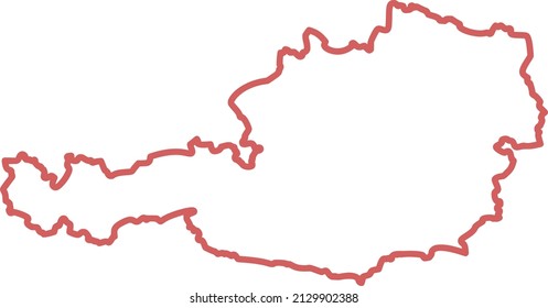 Schematic map of Austria with red outline