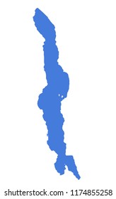 Schematic map of the lake Nyasa, Malawi, vector illustration