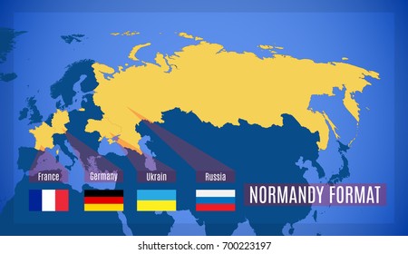 The Schematic Map. Member States Of The Normandy Format. Vector.