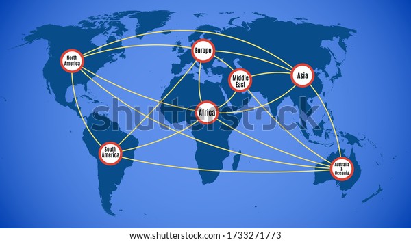 Schematic Map World Network Cable Communication Stock Vector (Royalty ...