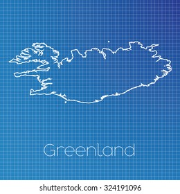 A Schematic outline of the country of Greenland