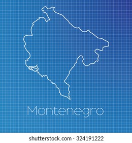 A Schematic outline of the country of Montenegro