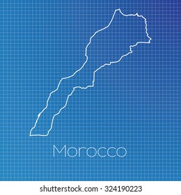 A Schematic outline of the country of Morocco