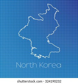A Schematic outline of the country of North Korea