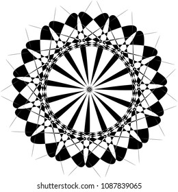 Schematic pattern of serviette. Black on white background. Abstract pattern. Vector illustration.
