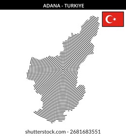 Schematic representation of Adana with concentric lines