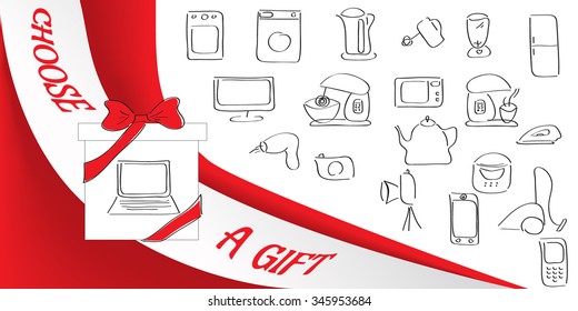 schematic representation of household appliances for the home