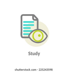 Schematic representation of the learning process vector illustration