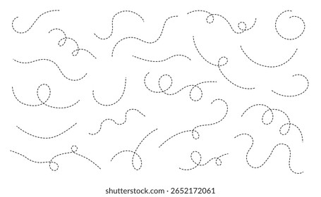 Schematic representation of route map, a line symbol for a business trip or a flight, with a wave pattern and a monochrome background design.
