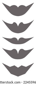 Schematic silhouettes of lips vector set.