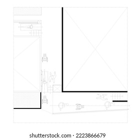 schematic sketch of the path of a disabled person or person using a wheelchair