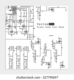 schematic structure, gray background for communication