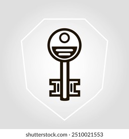 Schematic stylized vector safe key.