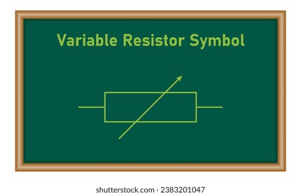 Schematic symbol of variable resistor in circuit. Physics resources for teachers and students.