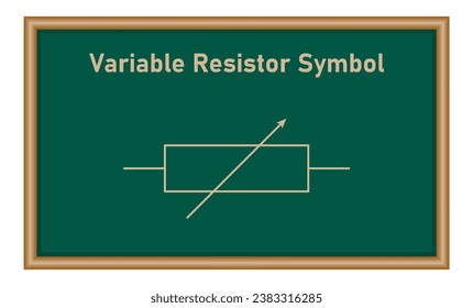 Schematic symbol of variable resistor in circuit. Physics resources for teachers and students.