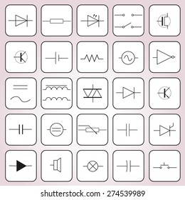 schematic symbols in electrical engineering set eps10