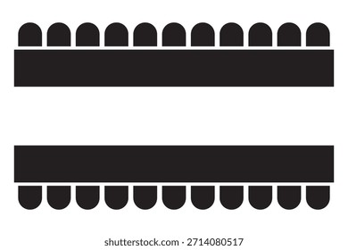 Schematische Tische und Stühle Silhouetten Set. Sitzordnung auf Bankett oder Hochzeit im Restaurant oder Café. Cafeteria oder Kantine Sitzplätze Innenausstattung Grundriss. Draufsicht. Vektorgrafik.