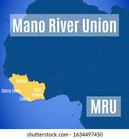 Schematic vector map of the Mano River Union (MRU).