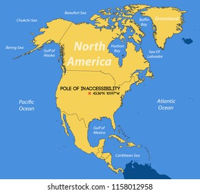 Vektor Stok Schematic Vector Map North American Pole (Tanpa Royalti