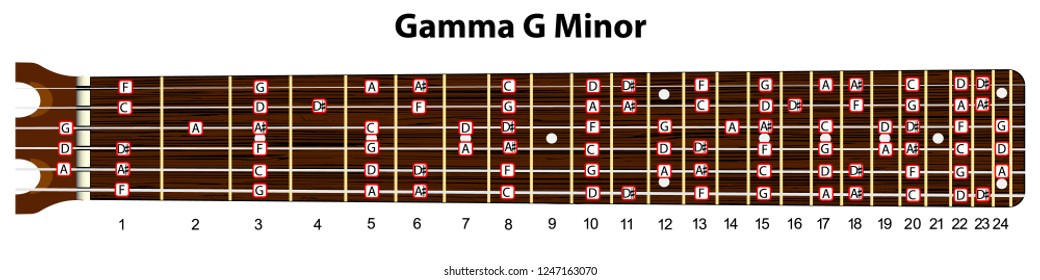 Schematic View Guitar Neck Scale G Stock Vector (Royalty Free