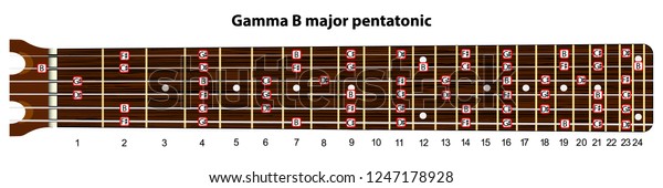 Schematic View Guitar Neck Scale Gamma 스톡 벡터(로열티 프리 ...
