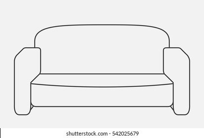 Schematically sofa. Modern Flat style Vector Illustration. EPS10