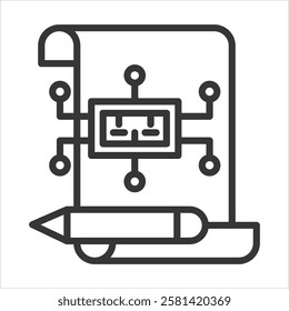 Schematics Design Icon Vector Illustration Outline