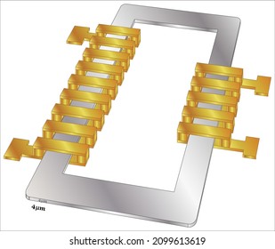Schematics of an integrated 3D micro transformer for on chip power management