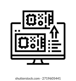 Esquemas Vector de línea de transición de tablero físico. Esquemas Signo de transición de tablero físico. Ilustración negra de símbolo de contorno aislado
