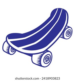 schematized stylized vector skateboard illustration