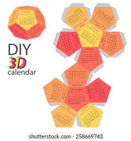 Scheme of 3d calendar - do it yourself - DIY