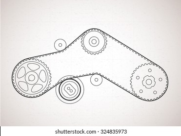 To the scheme of a belt drive. Technical background