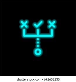 Scheme blue glowing neon ui ux icon. Glowing sign logo vector