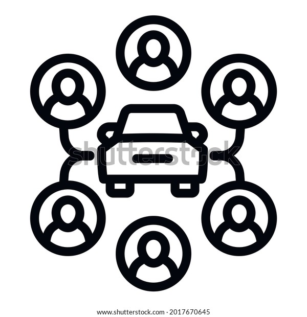 Scheme car sharing\
icon. Outline Scheme car sharing vector icon for web design\
isolated on white\
background