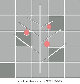 Scheme of a Christmas tree. Abstract illustration 