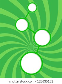 scheme of circles on the green striped background for design vector