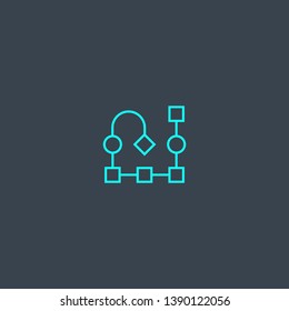 scheme concept blue line icon. Simple thin element on dark background. scheme concept outline symbol design. Can be used for web and mobile UI/UX