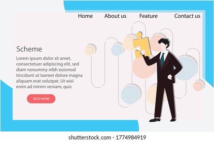 Scheme concept. Creative idea design. Flat vector illustration for template, brochure or presentation.