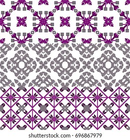 scheme for Cross stitch pattern for clothing, elements of folk embroidery, vector ornament.