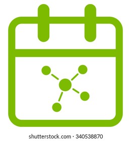 Scheme Date vector icon. Style is flat symbol, eco green color, rounded angles, white background.