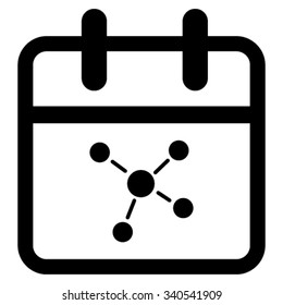 Scheme Date vector icon. Style is flat symbol, black color, rounded angles, white background.