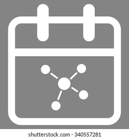 Scheme Date vector icon. Style is flat symbol, white color, rounded angles, gray background.